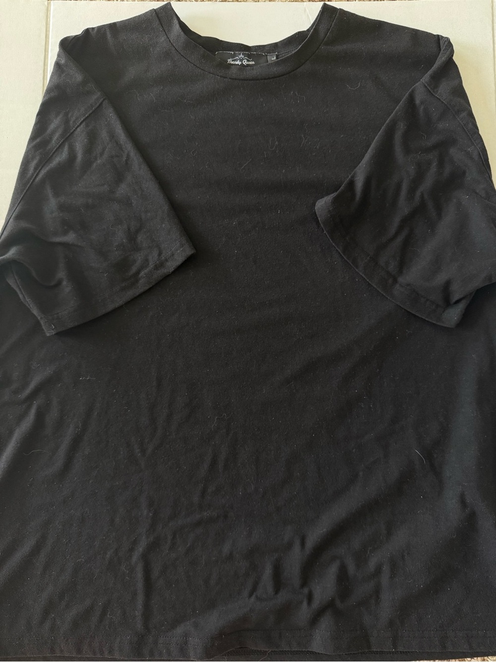 Classic Black womens Crew Neck T-Shirt